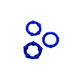 Pack 3 cockring bleus avec billes 